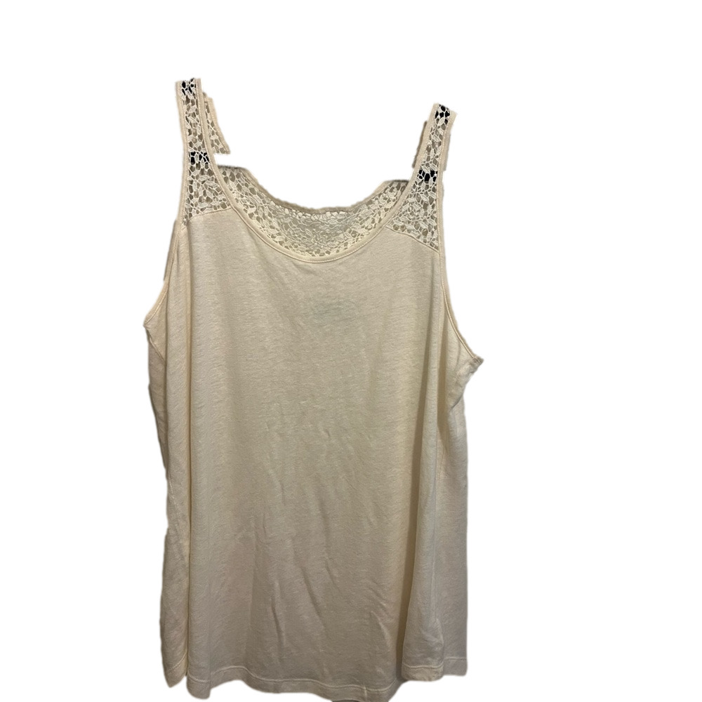Saint Tropez West large cream knit tank top, EUC